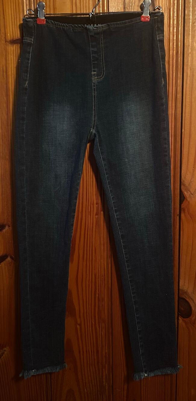 Risen Jeans Womens Small Blue Skinny Pull On Dark Los Angeles High Rise Denim
